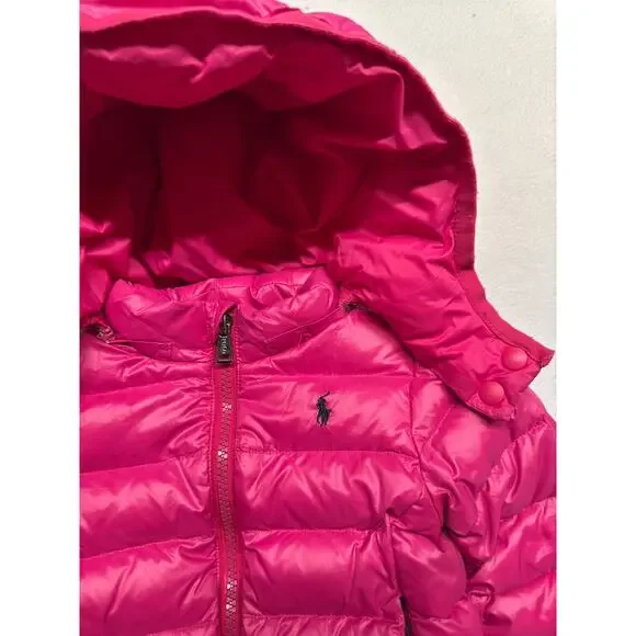 Polo Ralph Lauren Toddler Girl's 2/2T Water-Repellent 650 Fill‎ Down Jacket Pink - Picture 5 of 13